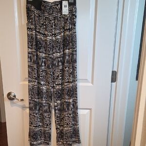 Stylish Black and White Patterned Women's Pants
